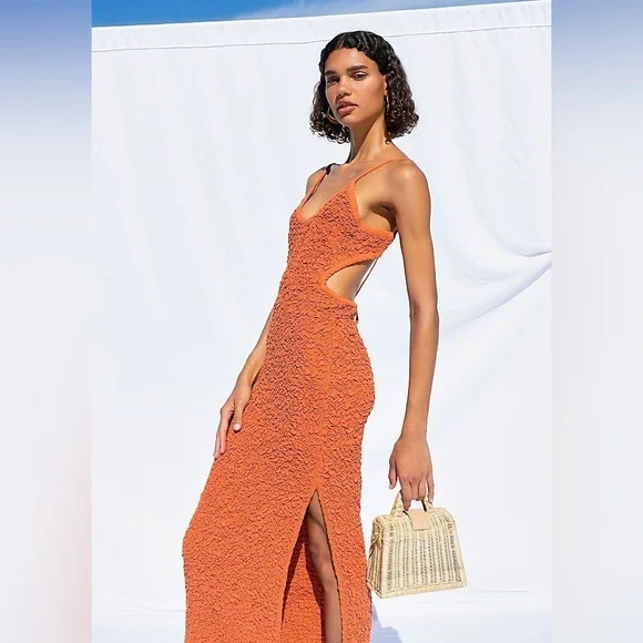 Free People Za Za Smocked Midi Dress - Picture 3 of 5